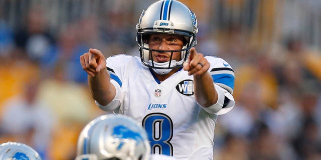 Dan Orlovsky, #8 of the Detroit Lions, in action during the game against the Pittsburgh Steelers on Aug. 12, 2016 at Heinz Field in Pittsburgh.