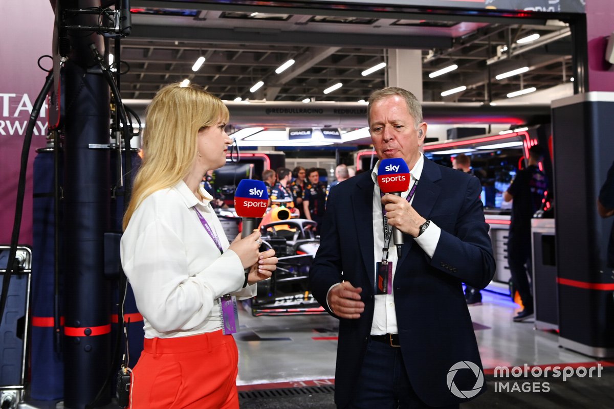 Bernie Collins with Martin Brundle, Sky Sports F1