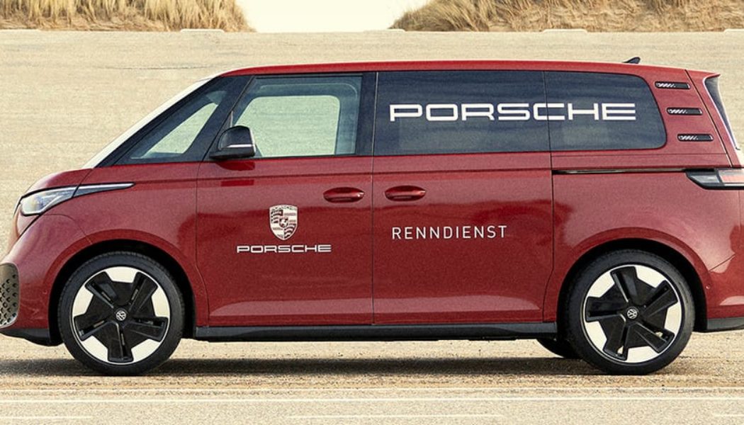 Porsche Re-Makes Its Renndienst Van Using Volkswagen's ID.Buzz Electric Bus