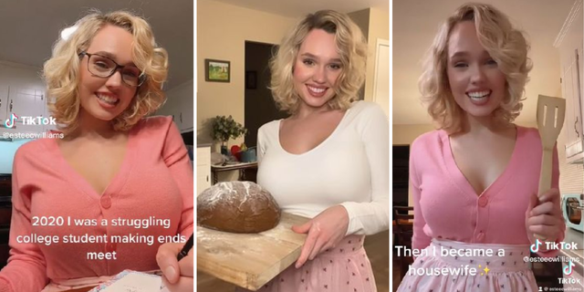 Estee Williams, 25, of Virginia posts a comedic lip-sync skit on TikTok using the theme song from Disney Jr.’s "Sofia the First" TV show to allude to the princess-like transition she made from college student to housewife.