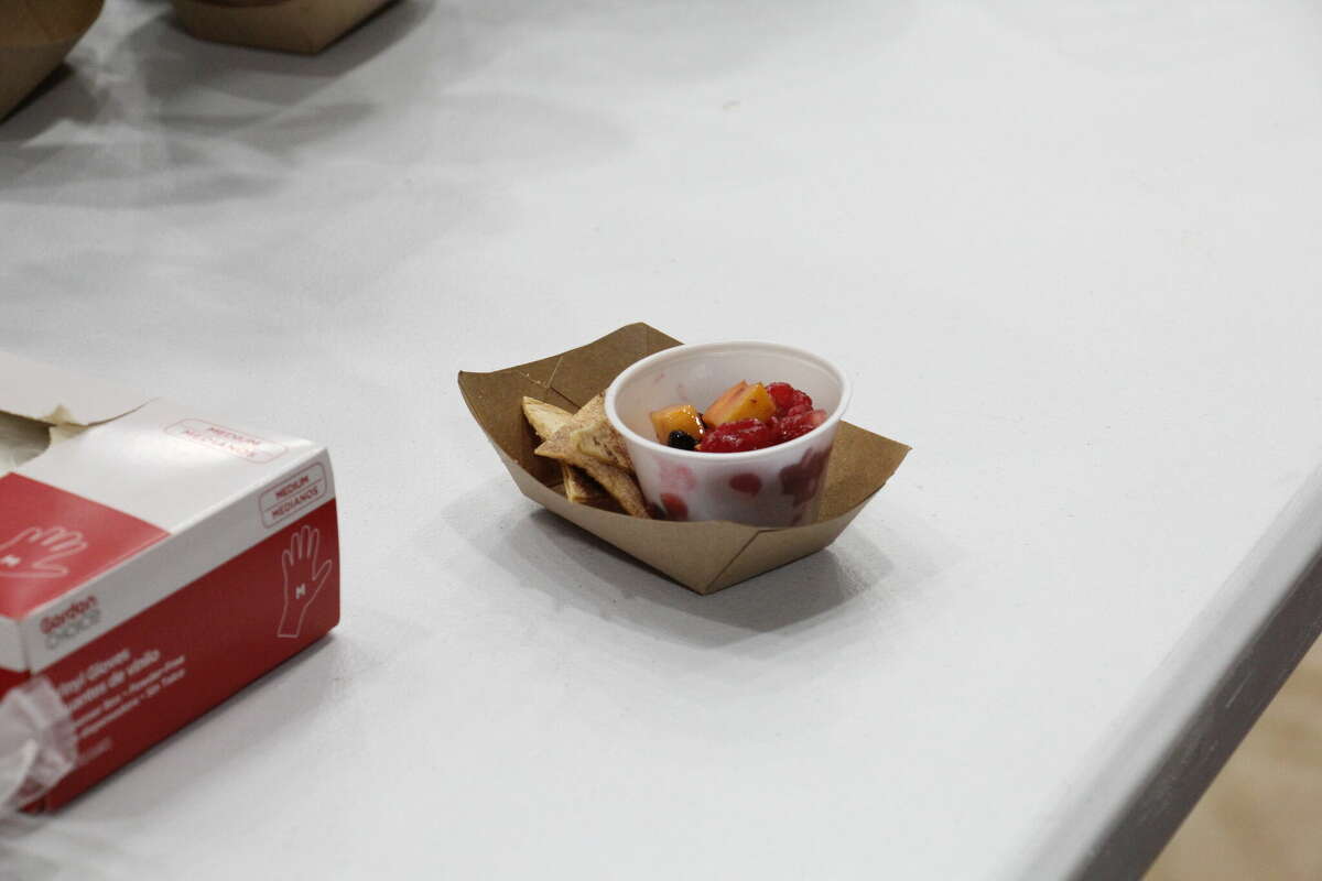 Cinamon Marker demonstrated how to make Fruit Salsa at the Tribune's Healthy Living Expo Saturday, March 11.