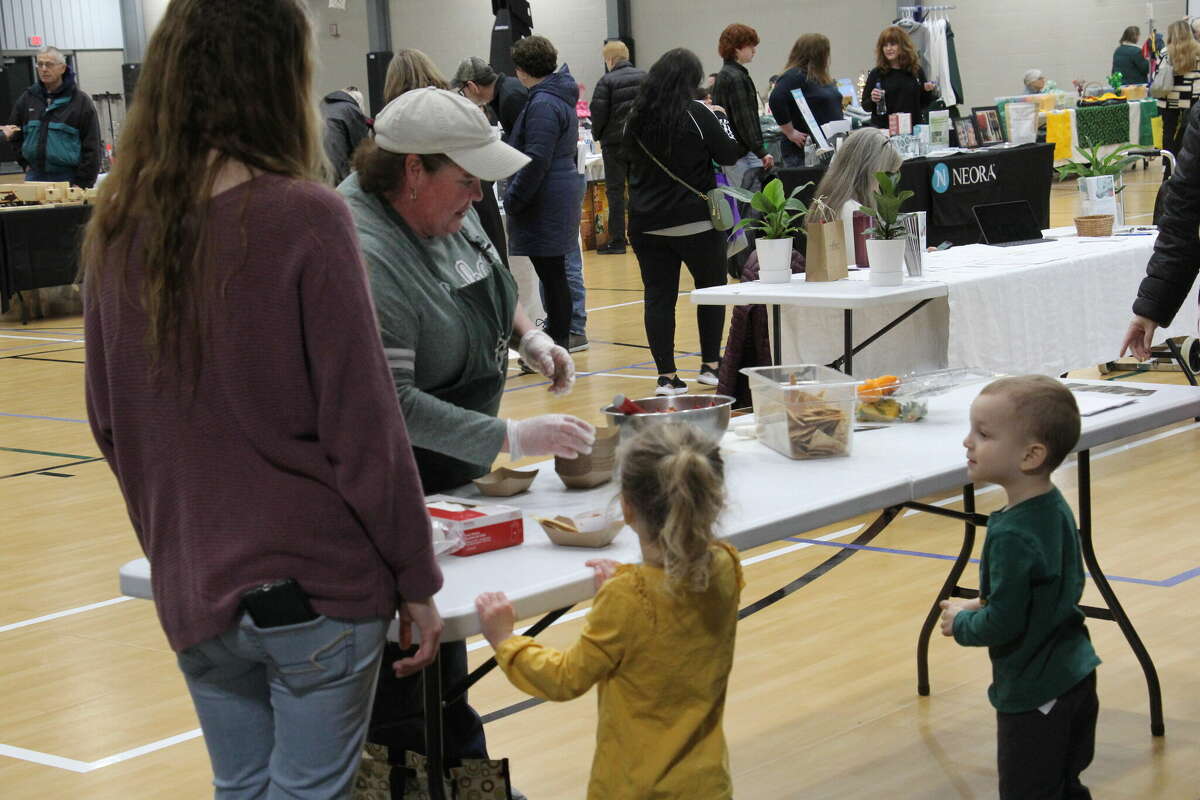 Cinamon Marker demonstrated how to make Fruit Salsa at the Tribune's Healthy Living Expo Saturday, March 11.
