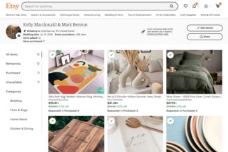 Couples can now make Etsy wedding registries