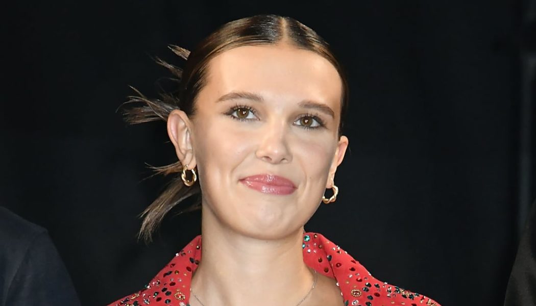 Millie Bobby Brown Rocks a Gem-Covered Bustier With Matching Micro Hot Pants