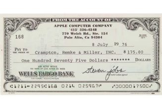 Steve Jobs Signed Check Auctions for $107,000 USD