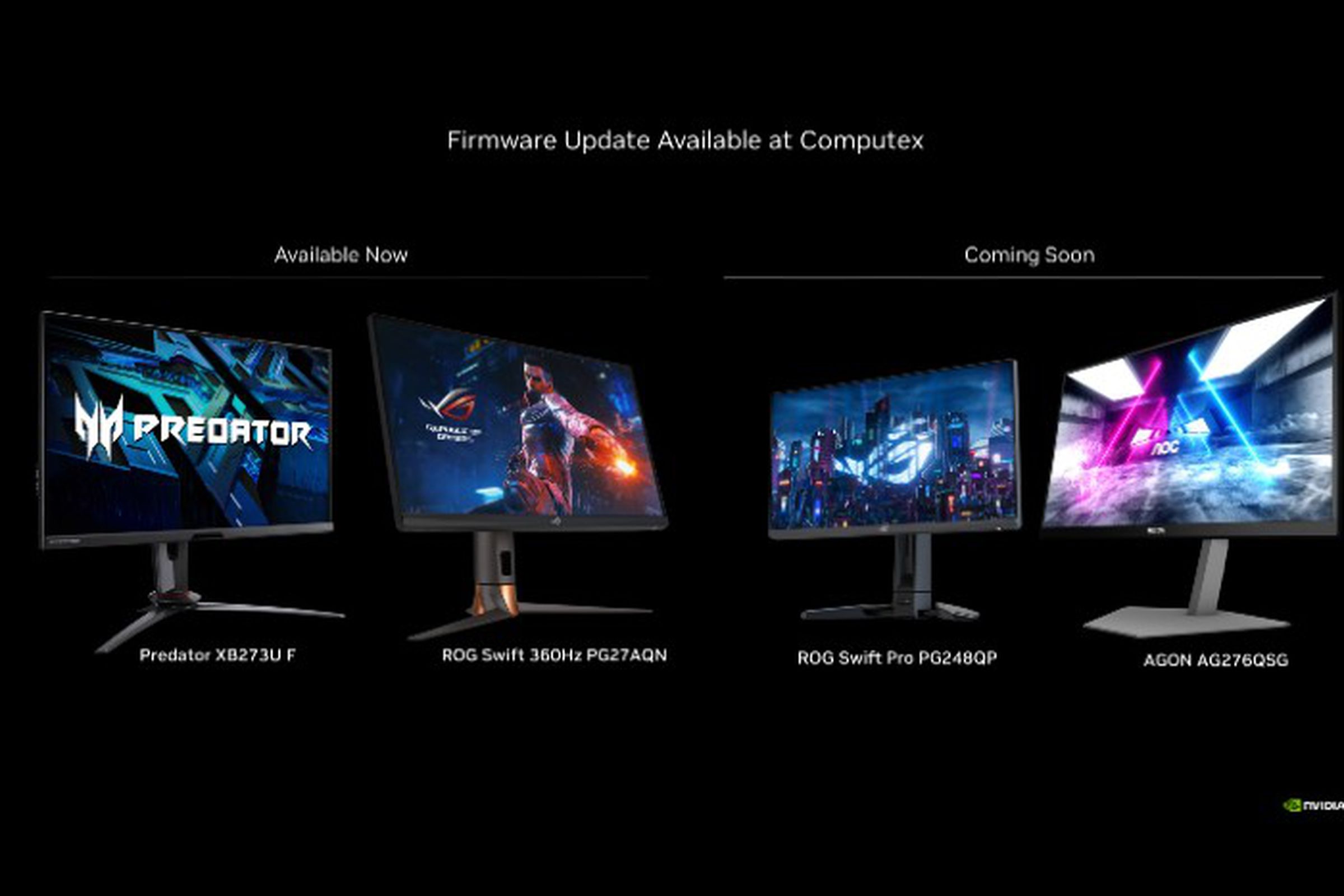 An image showing monitors that support Nvidia’s ULMB 2 technology.