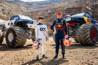 Max Verstappen and Yuki Tsuonda Race Monster Trucks in Austria