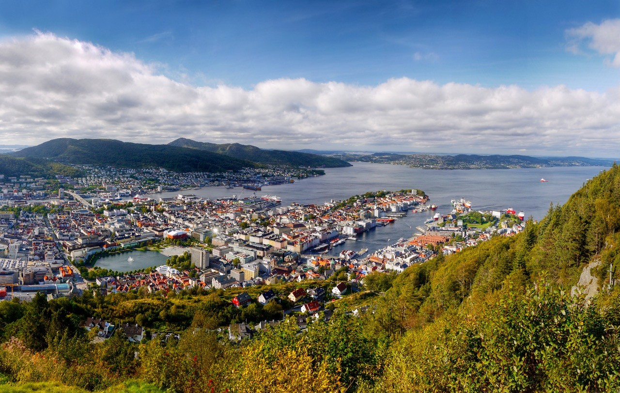 The view from Moutn Floyen in Bergen, Norway