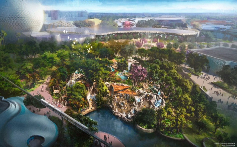 Concept art for Journey of Water Inspired by Moana walkthrough attraction in EPCOT