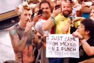 Machine Gun Kelly fulfills fan's wish to be punched in the face