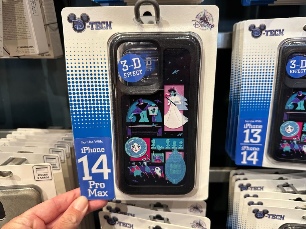 New Haunted Mansion Travel Tech Pouch with Eye Mask, iPhone Cases Now Available at Disneyland Resort 9 Haunted Mansion Characters iPhone 14 Pro Max Case