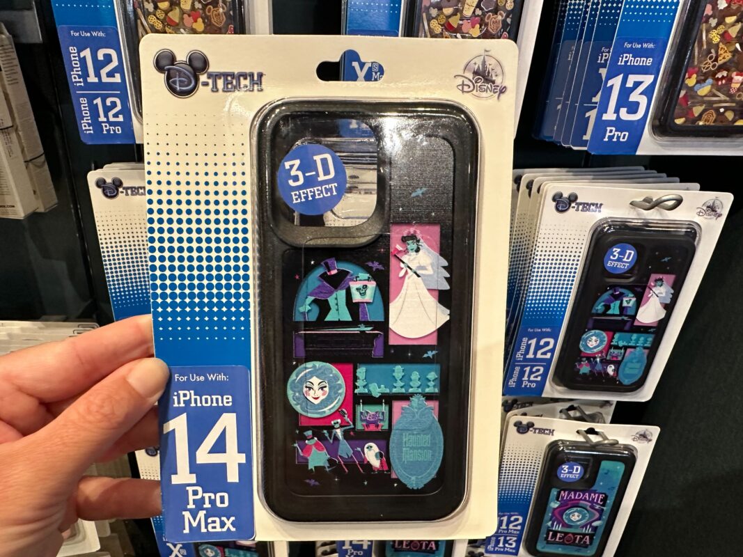 New Haunted Mansion Travel Tech Pouch with Eye Mask, iPhone Cases Now Available at Disneyland Resort 10 Haunted Mansion Characters iPhone 14 Pro Max Case