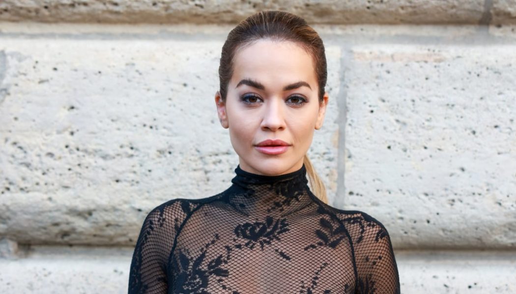 Rita Ora Goes Braless In a Totally See-Through Lace Dress