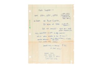 Apple-1 Ad Copy Handwritten by Steve Jobs Auctions for $175,759 USD