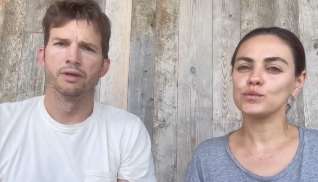 Ashton Kutcher and Mila Kunis address Danny Masterson character letters in video