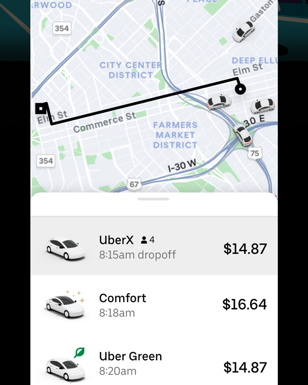 Uber screenshot