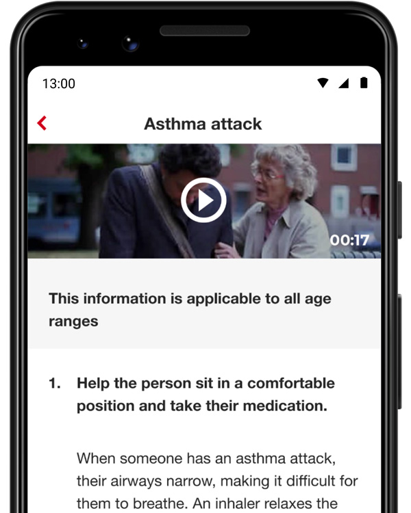 A screenshot of the Red Cross app – one of the best travel apps