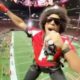 Ludacris performs "Move B***h" while descending from the roof of Atlanta Falcons' stadium