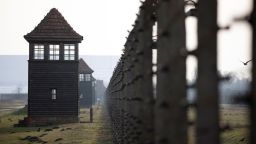 The watchtowers of the Auschwitz-Birkenau concentration camp complex are pictured on January 14, 2020.
