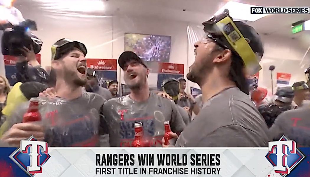 Texas Rangers celebrate World Series win by singing Creed's "Higher": Watch