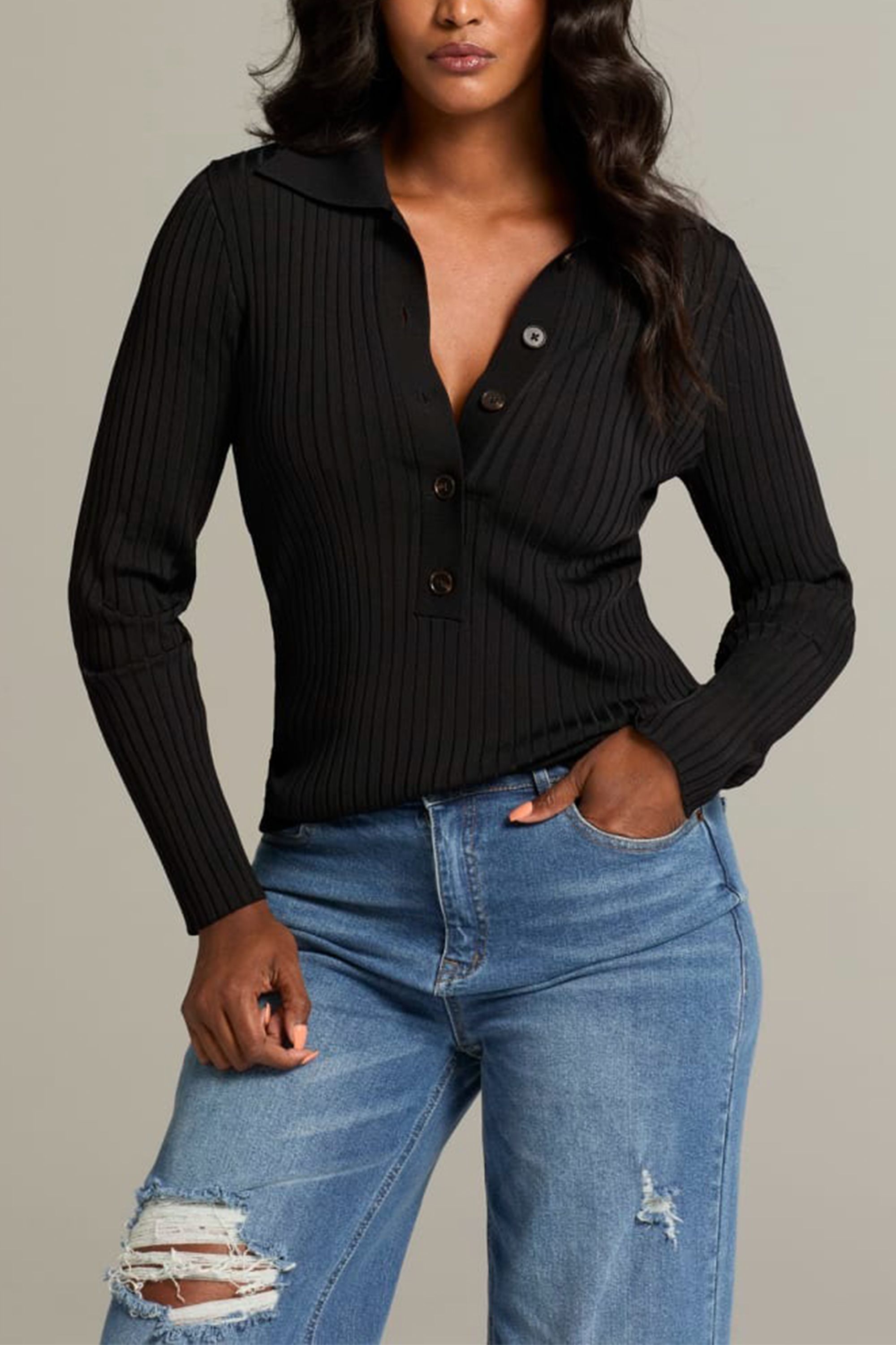 Ribbed Button Down Collared Shirt Ribbed Button Down Collared Shirt