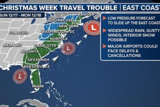East Coast braces for messy, wet weekend as two storms move up coast
