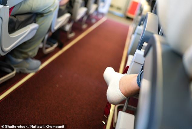 During flights, passengers should keep their shoes on at all times Megan says