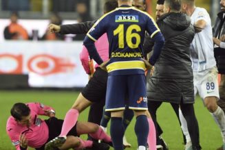 Turkish club president arrested and league games suspended after referee is punched at match