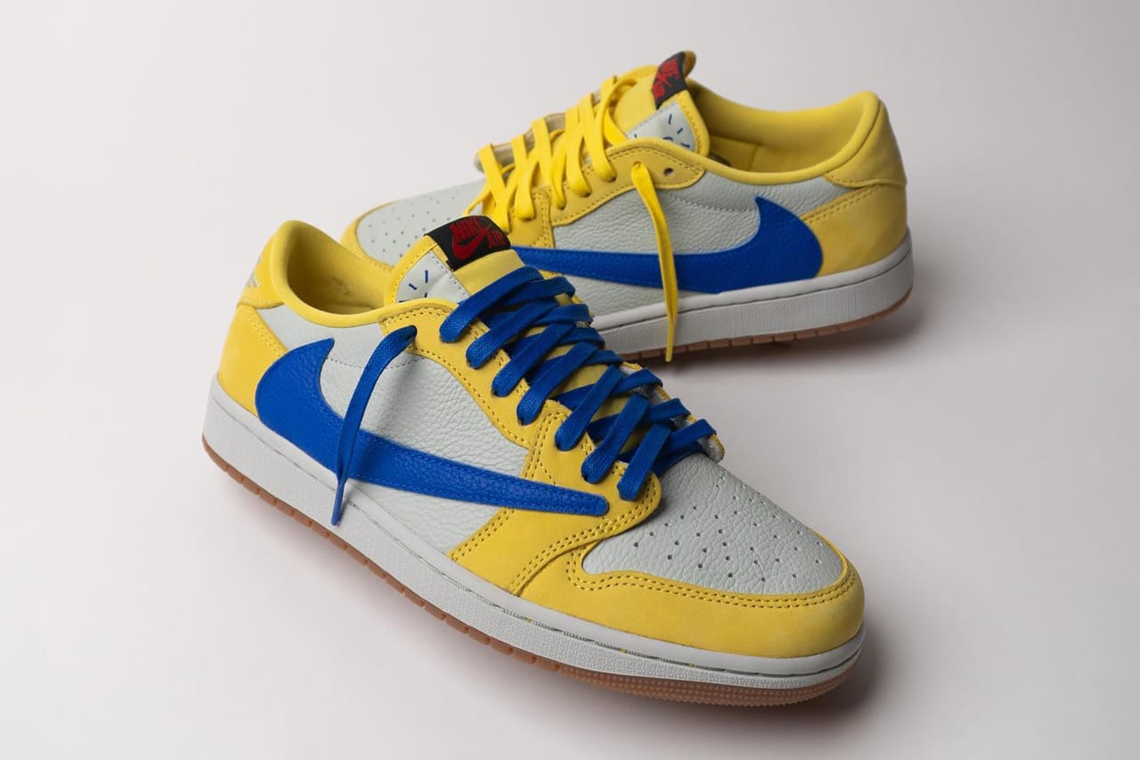 Closer Look At the Travis Scott x Air Jordan 1 Low OG "Canary"