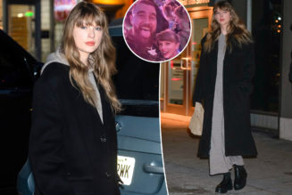 Taylor Swift bundles up in black coat outside NYC music studio after Travis Kelce engagement plan is revealed