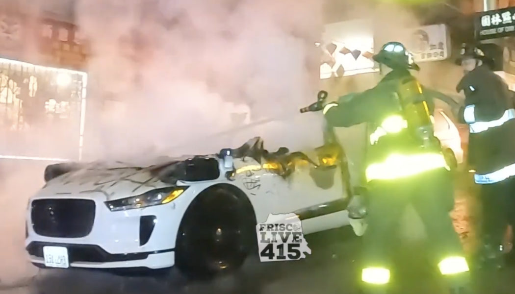 A crowd destroyed a driverless Waymo car in San Francisco