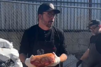 Dave Grohl spent the Super Bowl barbecuing for the homeless