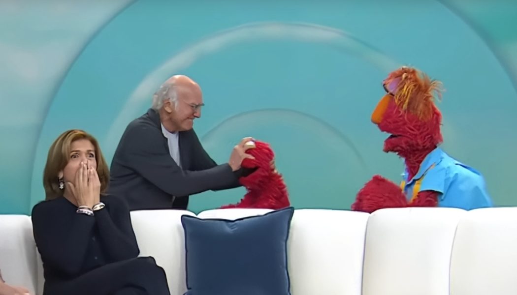 Larry David pummels Elmo on live TV: "Somebody had to do it!"