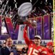 Text shows Patrick Mahomes confidence level before big game: 'I decided we are going to win the Super Bowl'
