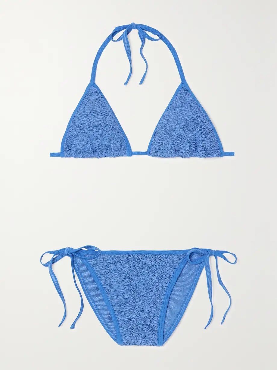 Net-a-Porter Hunza G Gina metallic seersucker bikini