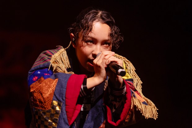 Atarashii Gakko! performs in the Gobi tent during the Coachella...