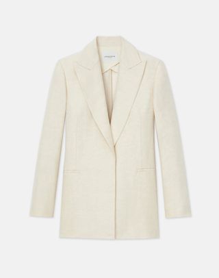 Linen-Viscose Peak Lapel Blazer