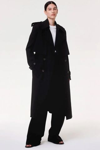 Another Tomorrow black convertible trench