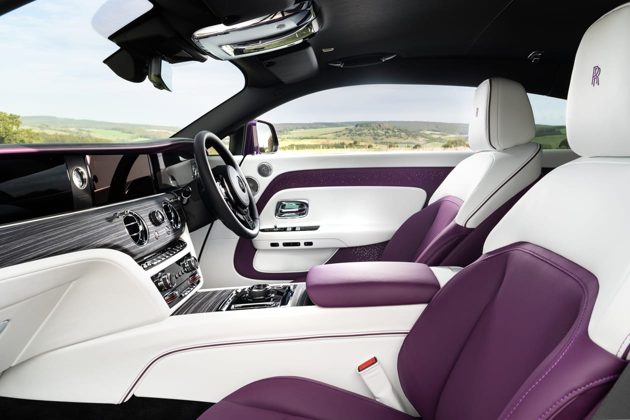 Rolls-Royce Spectre Test Drive Review Photos Purple Luxury Quiet Still Comfort Driver Passenger Solid