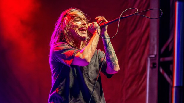 Incubus vocalist Brandon Boyd performs as part of the headlining...
