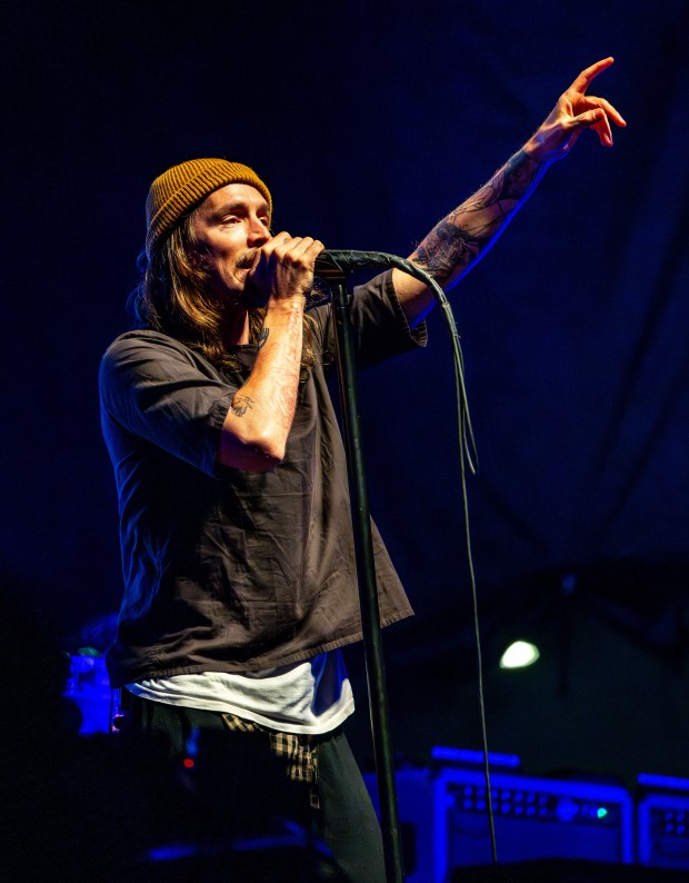 Incubus vocalist Brandon Boyd performs as part of the headlining...