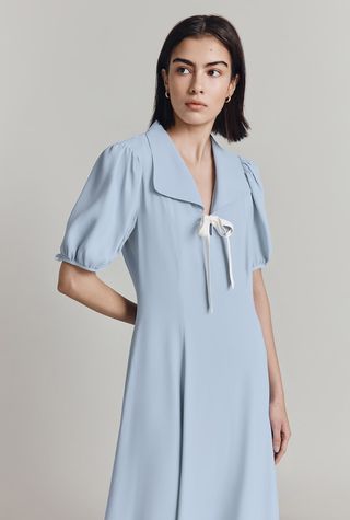 Eddie Satin Back Crepe Midi Dress