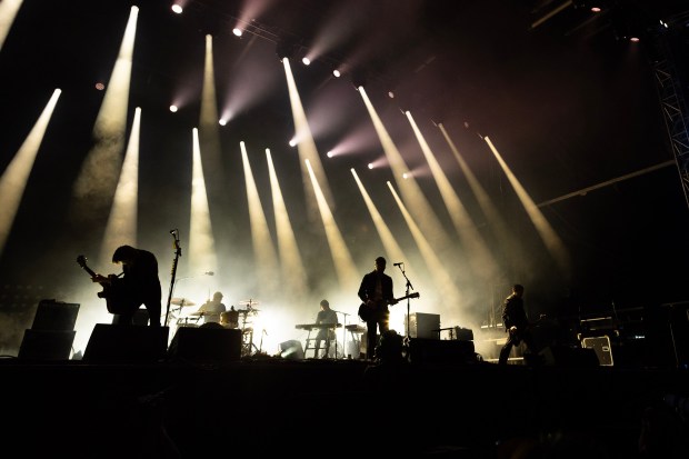 Interpol performs on the Sad Girls stage during the Cruel...