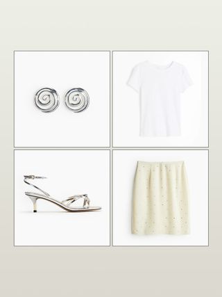 Embellished skirt and tee outfit from H&M.