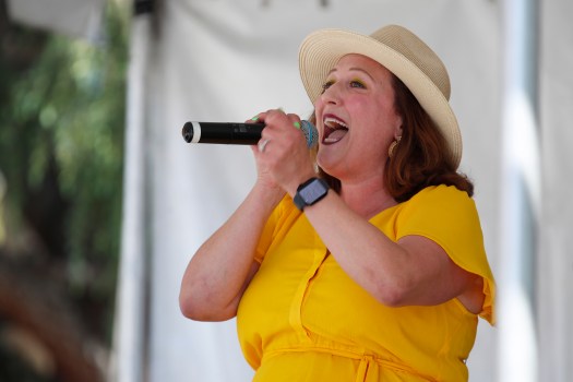 Singer Megan Bernstein of Arena performs during the Boogie Music Festival in downtown Campbell in 2022. The 45th annual Boogie is set for May 18-19.