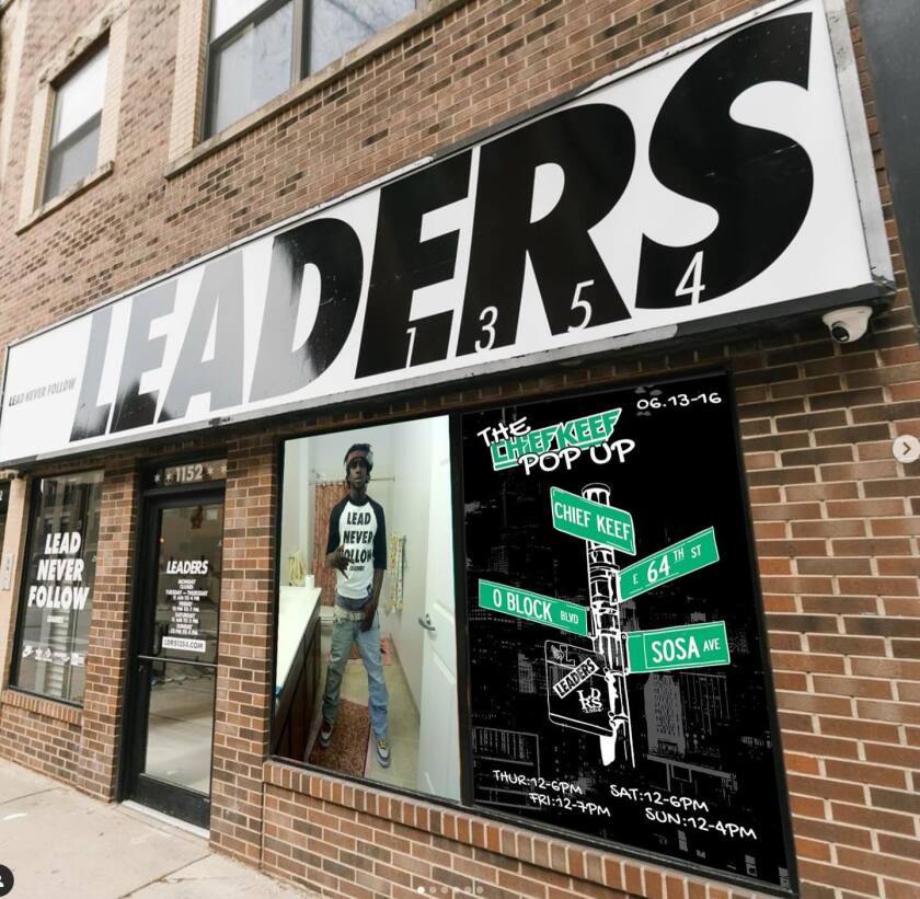 In celebration of Chief Keef's performance at the Lyrical Lemonade Summer Smash Festival on Sunday, Leaders 1354 retail store, located at 1152 W. Madison St., will host a Chief Keef Pop-up store Thursday through Sunday during select hours. Visit instagram.com/ldrs1354 for more details.