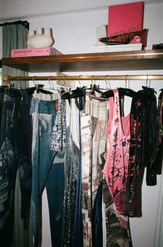 Rack of clothing at Tab Vintage.