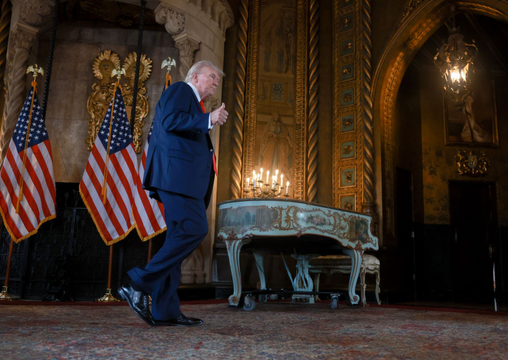 Republican Presidential Nominee Donald Trump Speaks To The Press In Palm Beach, Florida