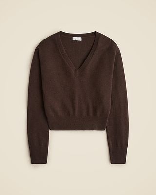 Cashmere Shrunken V-Neck Sweater