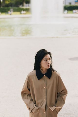 Twill Jacket With Corduroy Collar